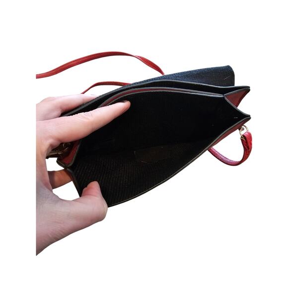 Vintage Y2K Michael Kors Small Red Crossbody Leather Bag Latch Hook - Picture 4 of 4